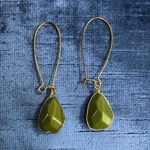 Green and Gold Earrings